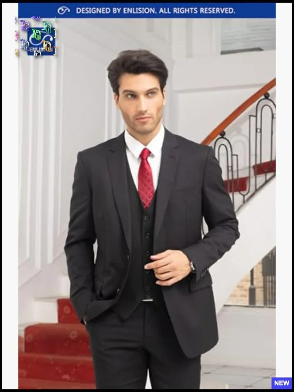 Classic Fit Men's Suit Vest Formal Business Waistcoat V-Neck Adjustable Back